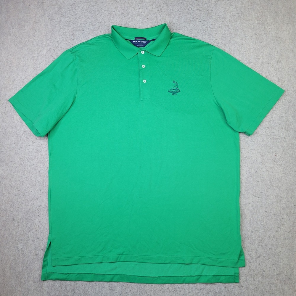 Pinehurst‎ Polo Golf Ralph Lauren Performance Shirt Mens XL Green Short Sleeve